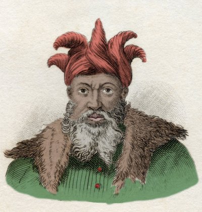 Ritratto di Saladino (1138-1193) (Salah al Din Yusuf al-Ayyubi) comandante militare contro le Crociate in Egitto. Incisione del XIX secolo da Unknown artist