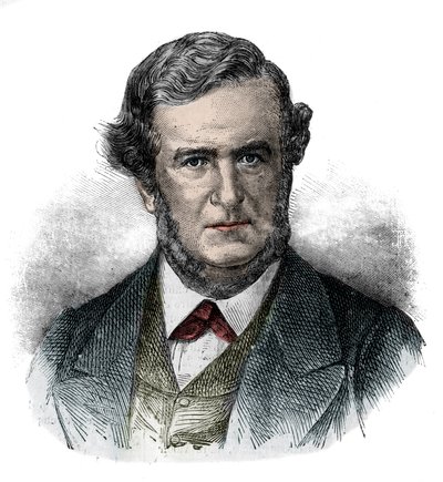 Ritratto di Salustiano Olozaga (1805-1873) politico, diplomatico e scrittore inglese - incisione 1870 da Unknown artist