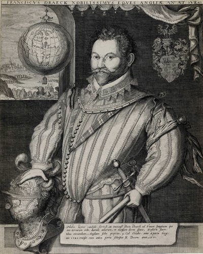 Ritratto di Sir Francis Drake (circa 1540-1596), navigatore inglese da Unknown artist