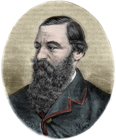 Ritratto di Sir Samuel Baker (1821-1893) - incisione da 
