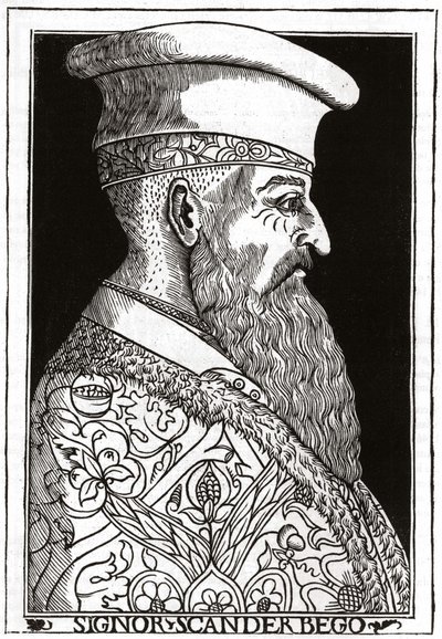 Ritratto di Skanderbeg (o Scanderbeg) (1403 - 1468), guerriero albanese da Unknown artist
