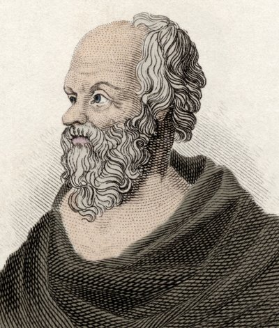 Ritratto di Socrate (470-399 a.C.), filosofo greco. Incisione del XIX secolo da Unknown artist