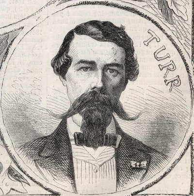 Ritratto di Stefan Istvan Turr, generale ungherese - Incisione in 
