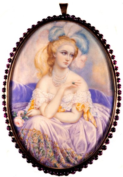 Ritratto della Contessa di Castiglione (1837-1899) (Virginia Elisabetta Luisa Carlotta Antonietta Teresa Maria Oldoini). Miniatura su avorio da Unknown artist