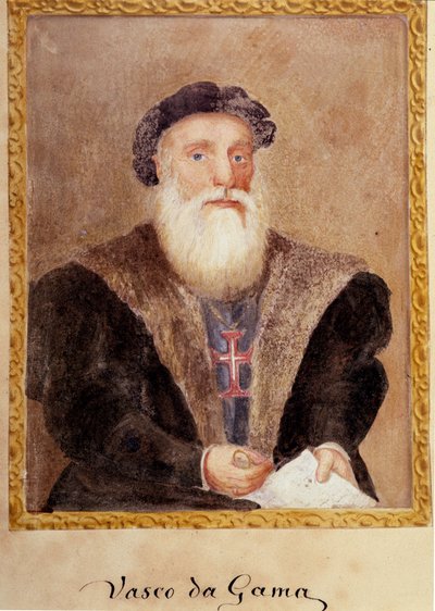 Ritratto di Vasco de Gama - in "The Life of Prince Henri of Portugal surnamed the Navigator" di Richard Henri Major da Unknown artist