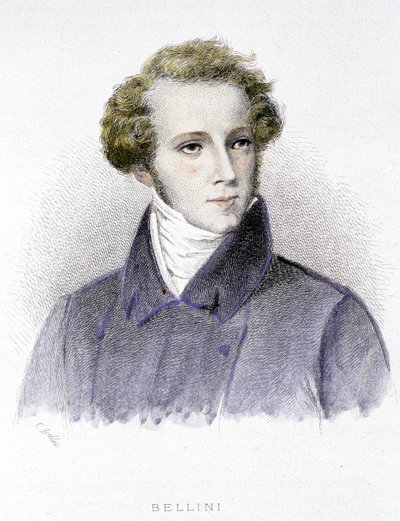 Ritratto di Vincenzo Bellini, compositore italiano (1801-1835) - incisione da Unknown artist