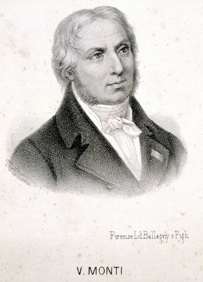 Ritratto di Vincenzo Monti (1754 - 1828), poeta italiano, incisione del XIX secolo da Unknown artist