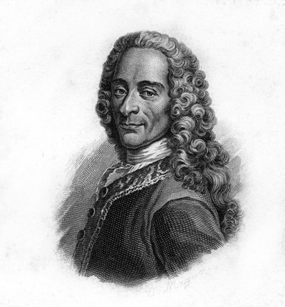 Ritratto di Voltaire, incisione del XIX secolo da Unknown artist