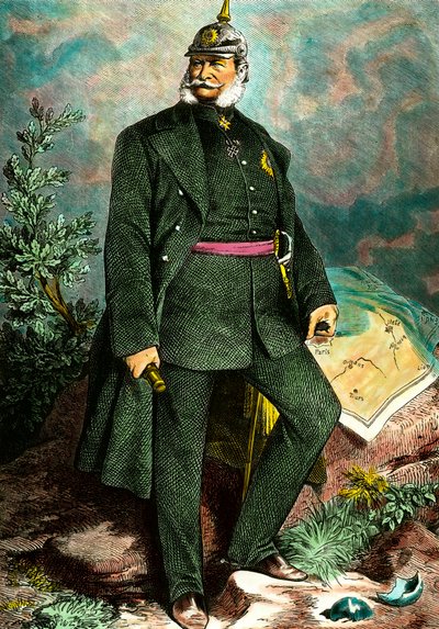 Ritratto di Guglielmo I (1797-1888), re di Prussia e imperatore di Germania. Incisione del XIX secolo da Unknown artist