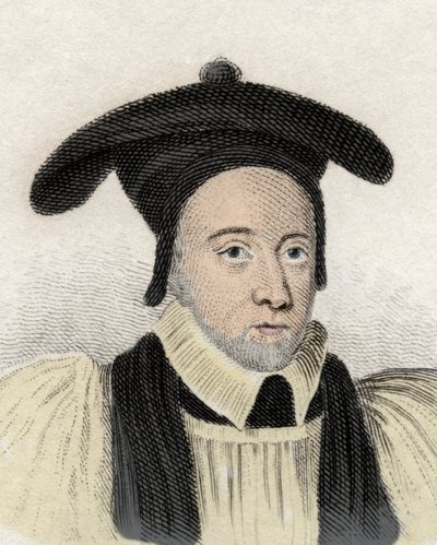 Ritratto di William Juxon (1582-1663), ecclesiastico inglese e arcivescovo di Canterbury. Incisione del XIX secolo da Unknown artist