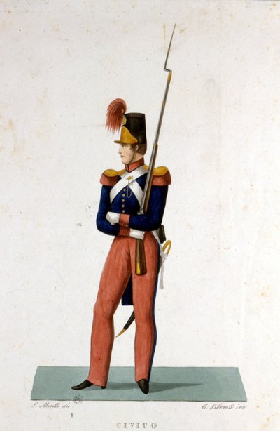 Ritratto di un membro della Guardia Pontificia dello Stato Vaticano. da Unknown artist