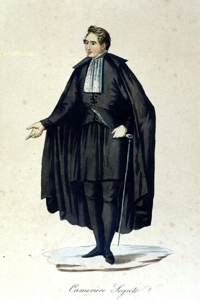 Ritratto di una camera segreta dello Stato Vaticano. Incisione del XIX secolo. da Unknown artist