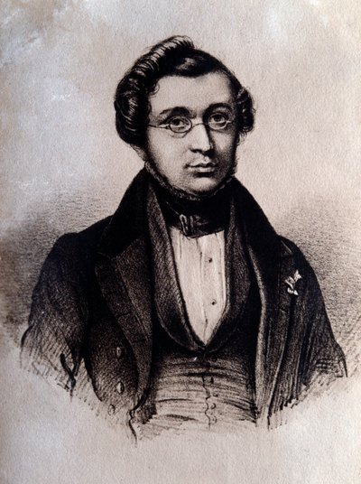 Ritratto del compositore inglese Adolphe Adam. Incisione. XIX secolo Bologna, civico museo bibliografico da Unknown artist