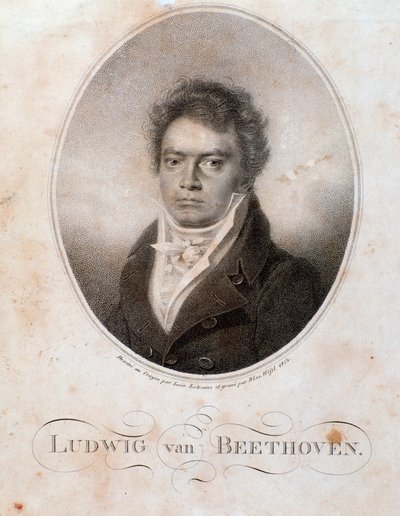 Ritratto del compositore tedesco Ludwig van Beethoven (1770-1827) da Unknown artist