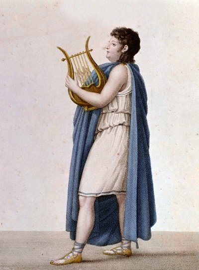 Ritratto del tenore francese Adolphe Nourrit (1802 - 1839) nel ruolo di Orfeo nell