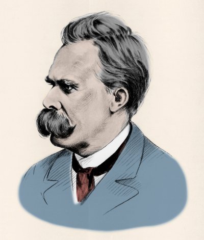 Ritratto del filosofo tedesco Friedrich Nietzsche (1844-1900). da Unknown artist