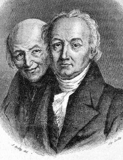 Ritratto dei Fratelli Hauy: Abate Rene Just Hauy (1743 - 1822), mineralogista francese, e Valentin Hauy (1745 - 1822), pedagogo francese - in Les Contemporains, s.d. fine XIX secolo da Unknown artist