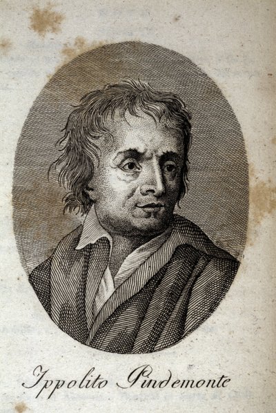 Ritratto del poeta Ippolito Pindemonte, amico di Ugo Foscolo. Incisione del XIX secolo da Unknown artist
