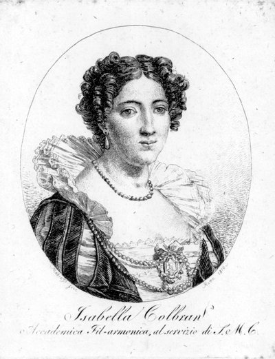 Ritratto della cantante spagnola Isabelle Colbran (1785-1845). Incisione del XIX secolo da Unknown artist