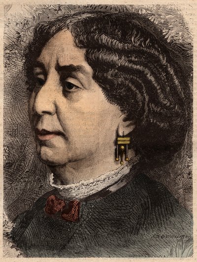 Ritratto della scrittrice George Sand (1804-1876) Aurore Dupin, Baronessa Dudevant da Unknown artist