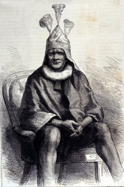 Ritratto del re Zulu Cetshwayo (1826-1884) Incisione del XIX secolo da Unknown artist
