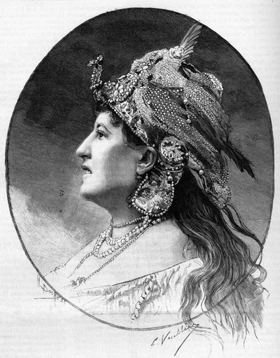 Ritratto della scrittrice Judith Gauthier (1845-1917) nel 1888 da Unknown artist