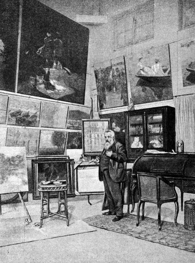 Ritratto del pittore Claude Monet (1840 - 1926) nel suo studio da Unknown artist