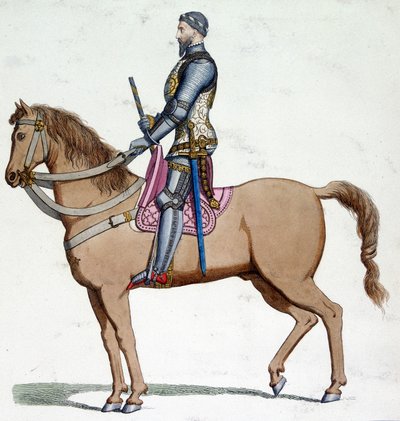 Ritratto a cavallo di Bernabò Visconti (1319-1385), Signore di Milano. da Unknown artist