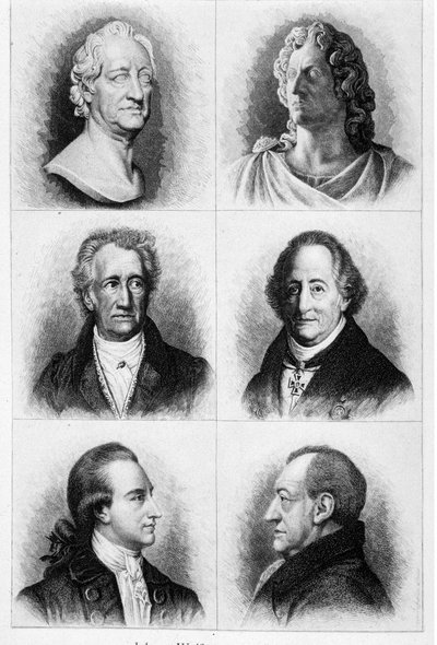 Ritratti di Goethe. Sd. incisione del XIX secolo da Unknown artist