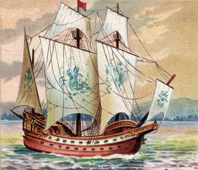 Caracca portoghese - Rappresentazione di una caracca (nave) della flotta portoghese della fine del XV secolo. da Unknown artist