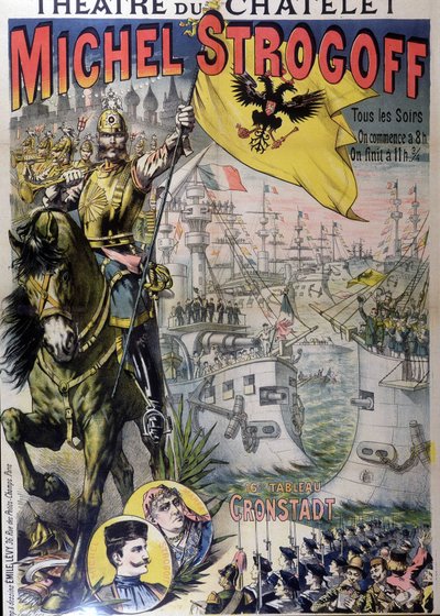 Poster per "Michel Strogoff" al teatro du Châtelet, 19° secolo da Unknown artist