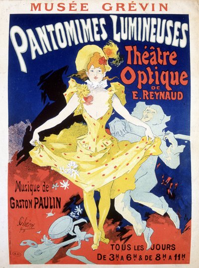 Poster per lo spettacolo quotidiano “Pantomimes Lumineuses” Teatro Ottico di Reynaud da Unknown artist