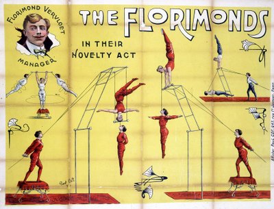 Poster per lo spettacolo dei Florimonds, trapezisti da Unknown artist