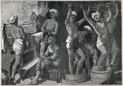 Preparazione della lacca in India. Incisione del 1885 in 