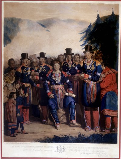 Presentazione della tribù Huron appena eletta da Unknown artist