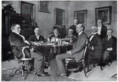 Il presidente McKinley e il suo gabinetto alla Casa Bianca da Unknown artist