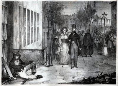 Passeggiata sui boulevard a Parigi nel XIX secolo - incisione da Unknown artist