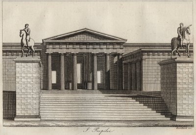 Propilei (Propilei) (acropoli di Atene) incisione da “Usi e Costumi di Tutti i Popoli dell