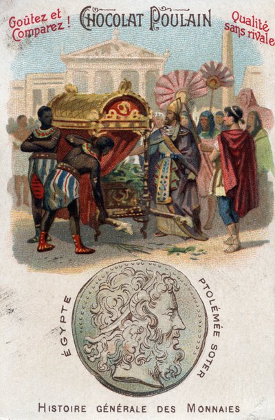 Tolomeo I Soter fece seppellire Alessandro Magno. Cromolitografia della fine del XIX secolo. Collezione privata. da Unknown artist