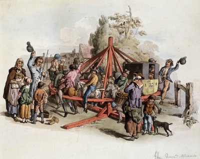 Equitazione pubblica in Gran Bretagna - litografia, inizi XIX secolo da Unknown artist