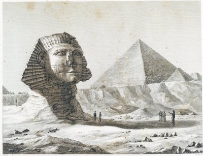 Piramidi di Giza: vista della Sfinge e della Grande Piramide, presa da sud-est - in "Description of Egypt", Edizioni Imperiali da Unknown artist