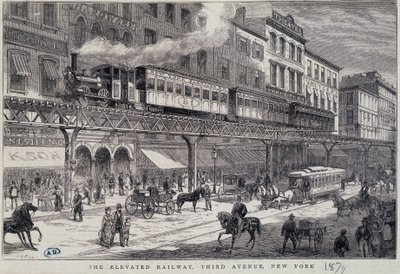 Ferrovia sopraelevata sulla 3rd Avenue, New York da Unknown artist