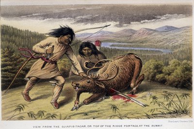 Caccia al renna degli indiani - in "Exploration of the Labrador Peninsula" di Hind, Londra da Unknown artist