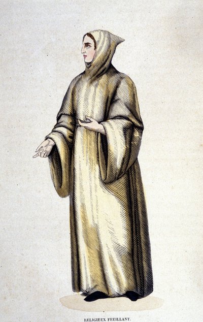 Religioso Feuillant, Ordine di Citeaux, riformato da Jean de La Barrière. Incisione del XIX secolo da Unknown artist