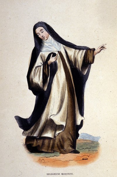 Religioso Maronita. Incisione da un album sugli ordini religiosi, Parigi da Unknown artist