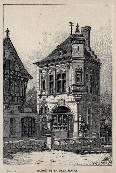 Casa rinascimentale - incisione del 1889 in "Storia dell