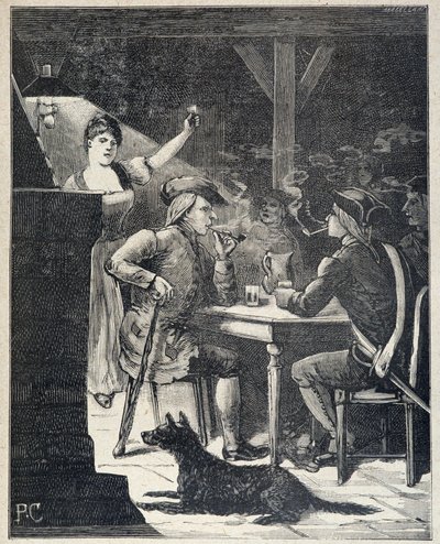 Rifugio malfamato in Cartuccia Re dei Banditi, romanzo popolare della fine del XIX secolo di Jules de Grandpre da Unknown artist