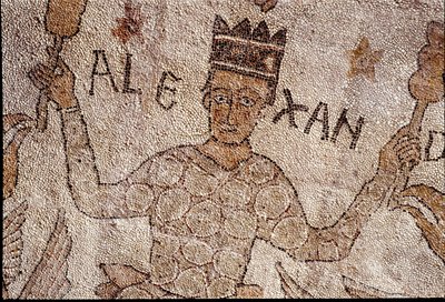 Rappresentazione di Alessandro Magno, re di Macedonia e conquistatore della Persia, circondato dalla fauna indiana durante la conquista dell