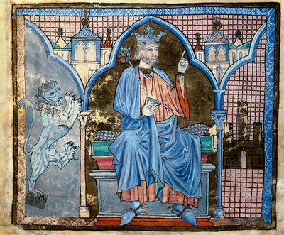 Rappresentazione del re Ferdinando III di Castiglia o San Ferdinando (miniatura tratta dal manoscritto Index of royal privileges) da Unknown artist