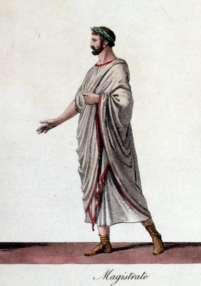 Rappresentazione di un magistrato romano. Incisione dell